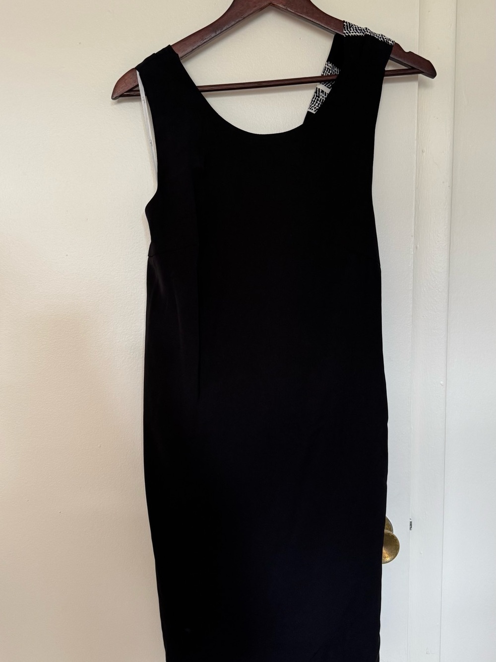 Black Sleeveless Sheath Dress with Accent Strap